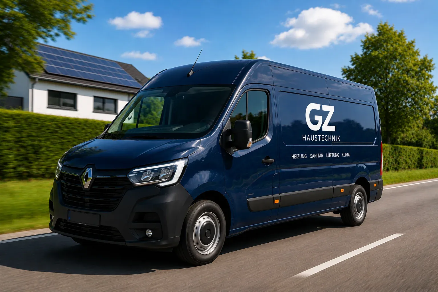 Servicefahrzeug von GZ-Haustechnik unterwegs im Havelland